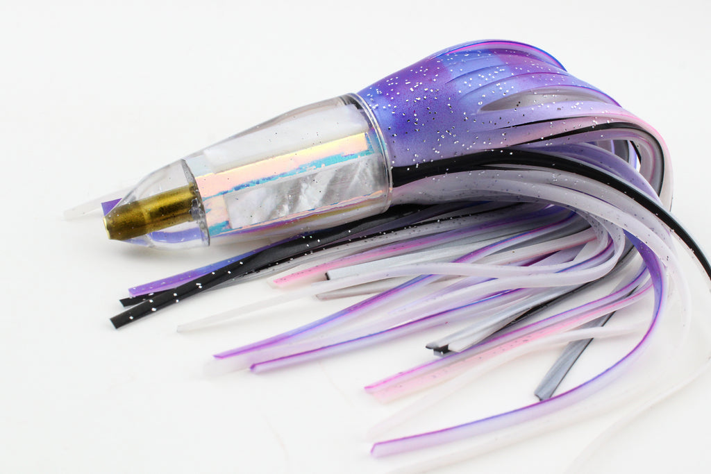 7" Rockette - Heavy Mini Bullet w/ MOP Slab in Pearl w/Yozuri Double Skirts