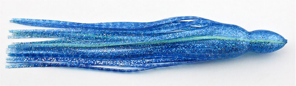 Single Skirt - Aqua Blue Glitter with Stripe -  7" - 9"
