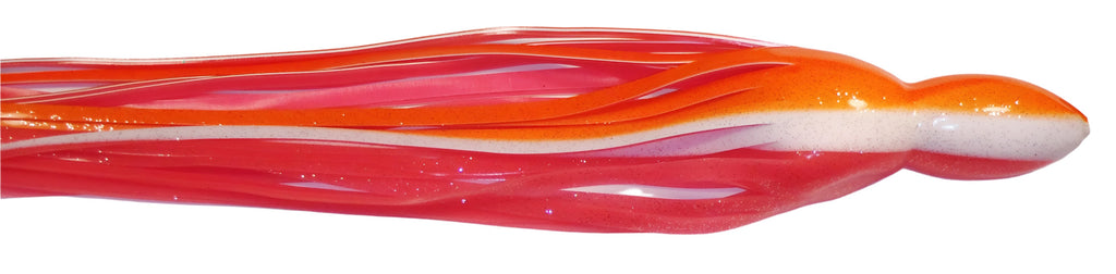 Single Skirt - Solid Orange Pink White Side Stripe - 12"