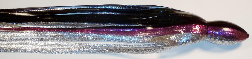 Single Skirt - Black/Purple Stripe - Silver Glitter - 12"