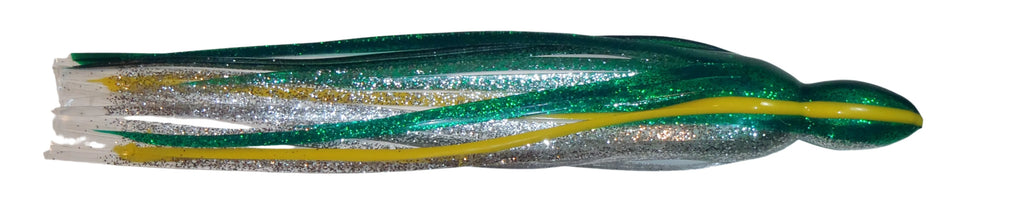 Single Skirt - Green Yellow side stripes silver belly -  7" -  9"
