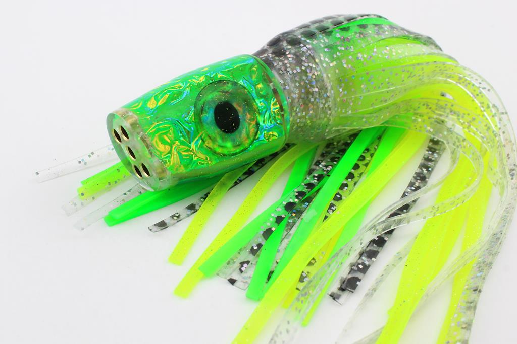 Custom Chartreuse 9" Jetted Hellcat w/ Dragon Skin and Big Eyes
