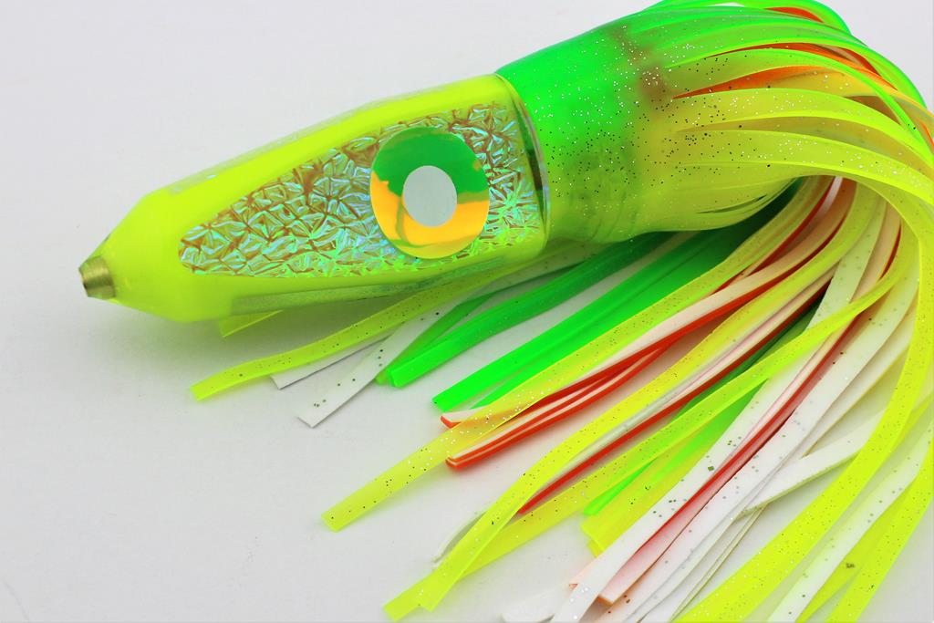 Chartreuse Bullet with Textured Hologram &amp; Yellow Green Orange Skirts