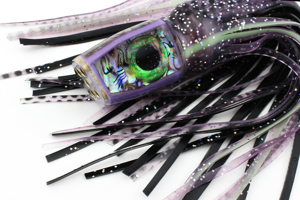 9" Jetted Custom - Lavender GLOW with Abalone Shell and Squid Skirts