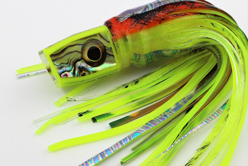 Bright Yellow 9" Baitfish with Transparent Natural Paua Shell